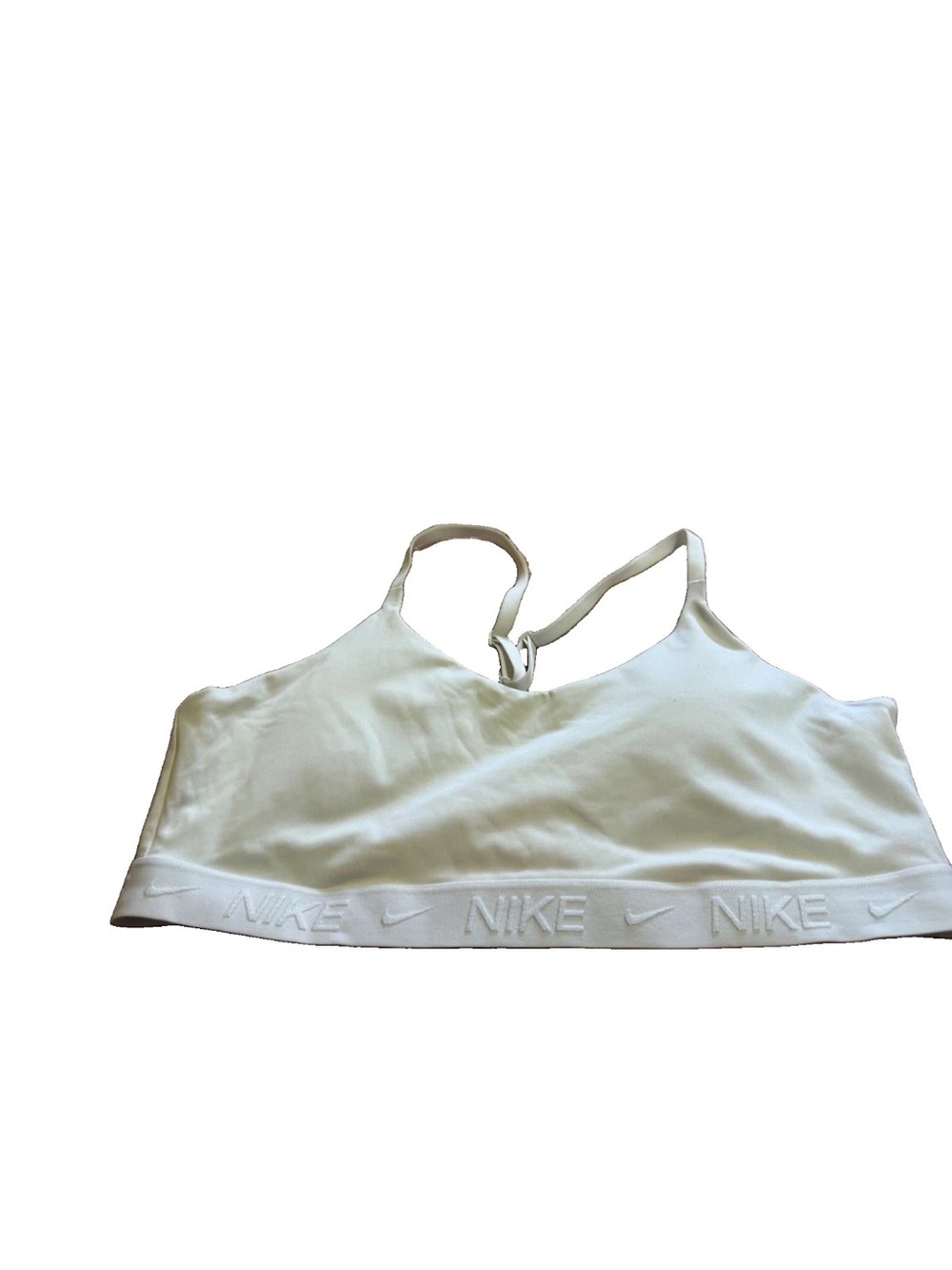Nike Dri-FIT Indy Women’s White Sports Bra XXL Wireless Pullover Crossback Logo